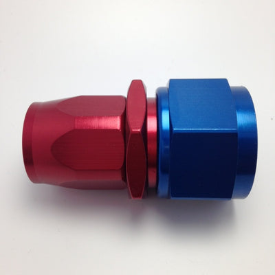 Fragola -8AN Fem. Nut x -6AN Hose Reducing Hose End - Blue/Red