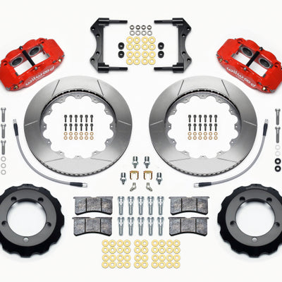 Wilwood Narrow Superlite 4R Front Hat Kit 14.00in Red 76-77 Ford Bronco Dana 44 w/Lines