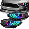 Oracle Lighting 18-23 Ford Mustang Dynamic ColorSHIFT LED Headlights - Black Series SEE WARRANTY