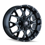 Mayhem 8015 Warrior 18x9 / 6x135 BP / 18mm Offset / 106mm Hub Black w/ Milled Spokes Wheel