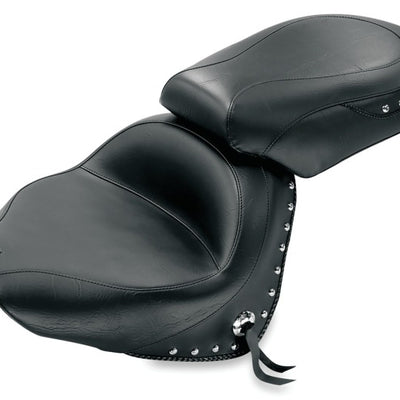 Mustang 04-09 Honda VTX1300C Wide Touring 2PC Seat w/Studs- Black