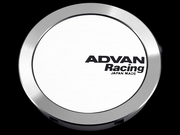 Advan 73mm Full Flat Center Cap - White/Silver Alumite