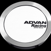 Advan 73mm Full Flat Centercap - White/Silver Alumite