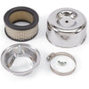 Edelbrock Air Cleaner 94 Series Round Steel Top 4 65In Dia X 3 125In 2 63In ID Raised Base Chrome