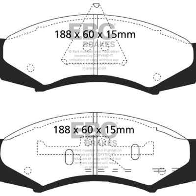 EBC 89-91 Ford Thunderbird 3.8 Redstuff Front Brake Pads