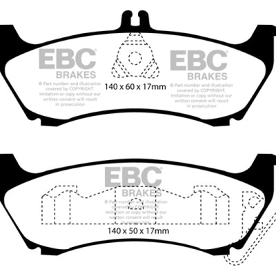 EBC 99-02 Mercedes-Benz M-Class (ML) ML320 3.2 Greenstuff Rear Brake Pads