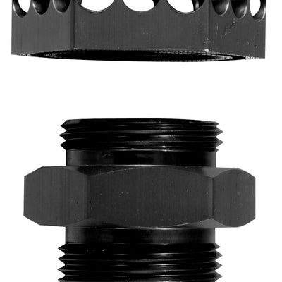 Moroso Positive Seal Fitting -16An - Black Anodized Aluminum - Single