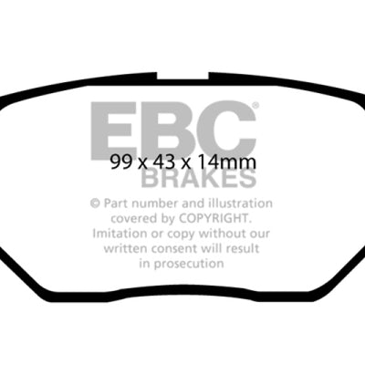 EBC 09-10 Pontiac Vibe 1.8 Redstuff Rear Brake Pads