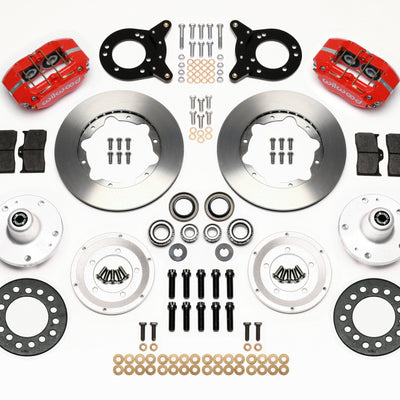 Wilwood Dynapro Dust-Boot Front Kit 11.00in Red 1965-1969 Mustang Disc & Drum Spindle