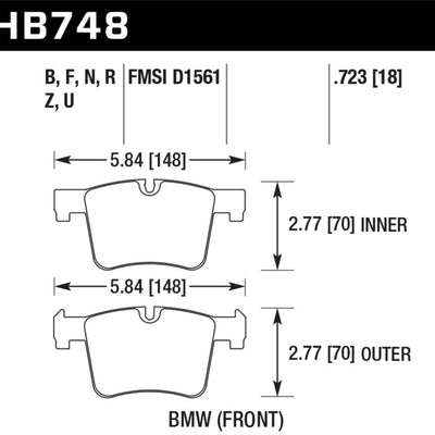 Hawk 13-14 BMW 328i/328i xDrive / 2014 428i/428i xDrive HPS Front Brake Pads
