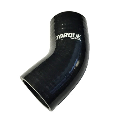 Torque Solution 45 Degree Silicone Elbow: 3.5 inch Black Universal
