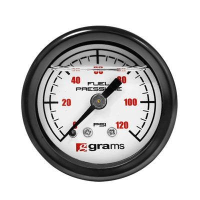 Grams Performance Universal 0-120 PSI Fuel Pressure Gauge - White Face