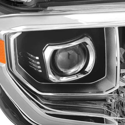 AlphaRex 14-18 Toyota Tundra PRO-Series Projector Headlights Chrome w/ Sequential Signal and DRL