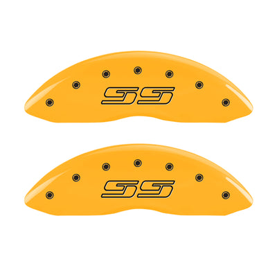 MGP 4 Caliper Covers Engraved Front & Rear Avalanche SS Yellow Finish Black Char 2000 Chevy Tahoe
