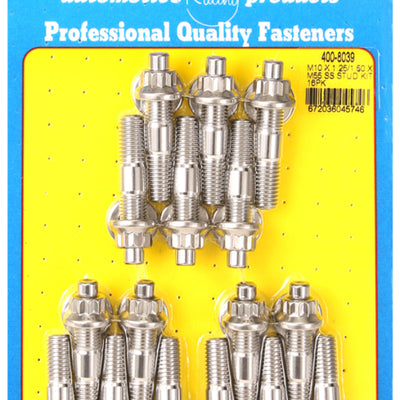 ARP M10 x 1.25/1.50 x 55mm Stainless Steel Broached Stud Kit - 16 Pieces