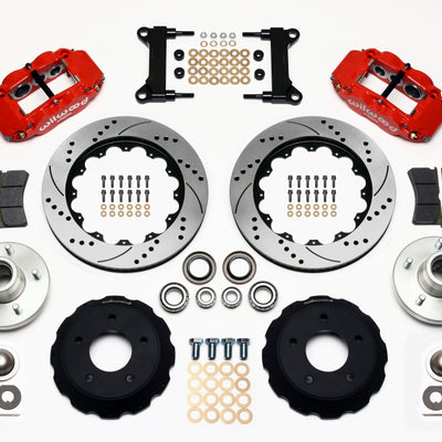 Wilwood Narrow Superlite 6R Front Hub Kit 14.00in Drill Red Chevy C-10 60-87 CPP Drop Spindle