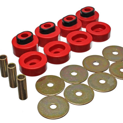 Energy Suspension 73-79 Chrysler RWD B-Body (Charger/GTX/Roadrunner/Superbee) Red Body Mount Set