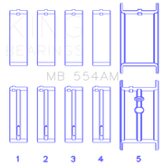 King Engine Bearings GM 265/283/302/327 8 Cyl (Size STD) Main Bearing Set
