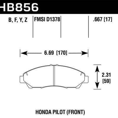Hawk 09-15 Honda Pilot HPS Street Front Brake Pads