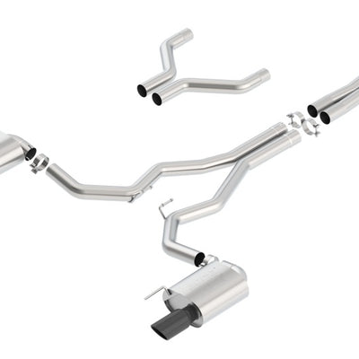 Borla Atak Cat-Back 15-17 Ford Mustang GT 5.0L V8 MT/AT 3in pipe 4in Black Chrome Tips