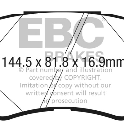 EBC 2017+ Genesis G90 5.0L Yellowstuff Front Brake Pads