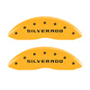 MGP 4 Caliper Covers Engraved Front & Rear Silverado Yellow Finish Blk Char 04 Chevy Avalanche 1500