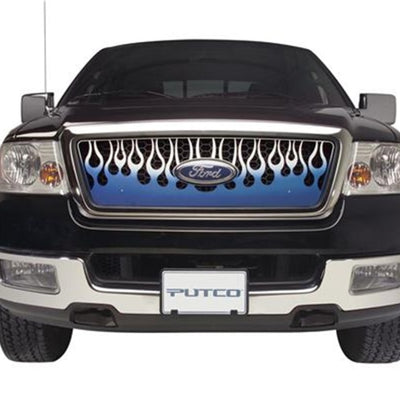 Putco 07-14 GMC Yukon / Yukon XL Flaming Inferno Stainless Steel Grilles - Blue (Painted)