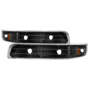 xTune Chevy Silverado 99-02 Amber Reflector Bumper Lights Black CBL-JH-CS99-AM-BK