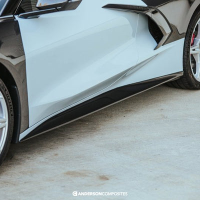 Anderson Composites 20-21 Chevrolet Corvette C8 Stingray Type-MB Carbon Fiber Rocker Panel Extension