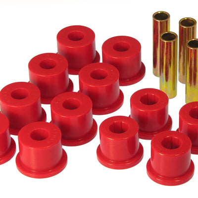 Prothane GM Rear Spring & Shackle Bushings (w/ 1.5in OD Frame Shackle Bush) - Red