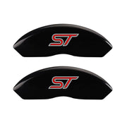 MGP 4 Caliper Covers Engraved Front & Rear No bolts/ST Black finish silver ch