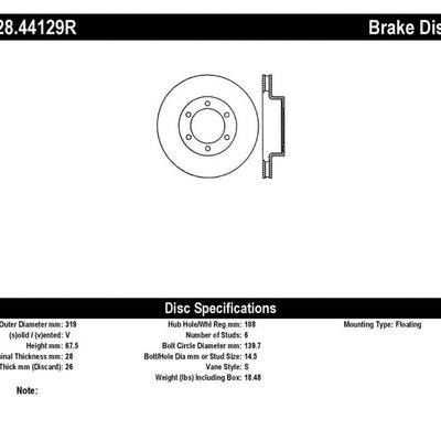 StopTech 05-09 Toyota Tacoma/03-09 4 Runner Drilled Right Front Rotor