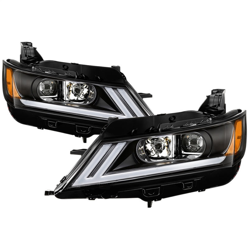 xTune 14-18 Chevy Impala (Excl Limited) DRL Halogen Projector Headlights - Blk (PRO-JH-CIM15-LB-BK)