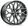 Vossen HF-2 21x10.5 / 5x112 / ET42 / Deep Face / 66.5 - Brushed Gloss Black Wheel