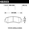 Hawk 87 Toyota Corolla FX16 / 85-87 Corolla GTS Rear Black Race Brake Pads