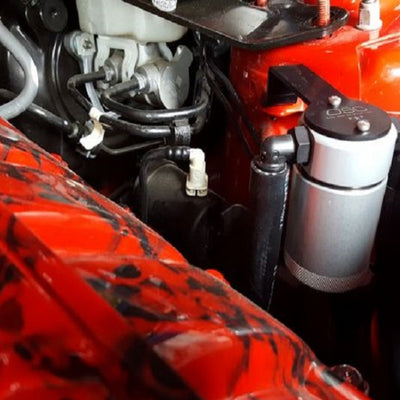 J&L 2015-2023 Ford Mustang EcoBoost Driver Side Oil Separator 3.0 - Clear Anodized