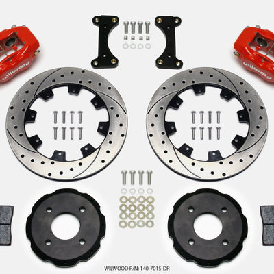 Wilwood Forged Dynalite Front Hat Kit 12.19in Drilled Red 2002 Mitsubishi Lancer