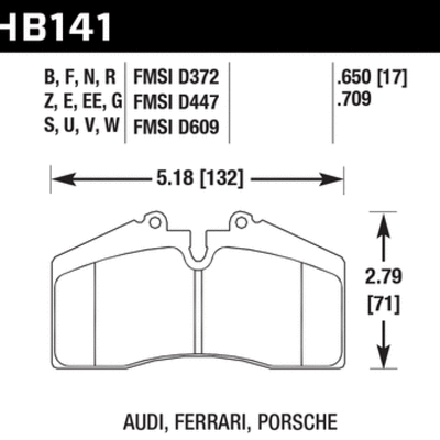 Hawk Porsche 911/928/944/968 ER-1 Front Brake Pads