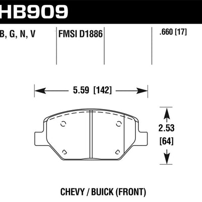 Hawk 16-18 Chevrolet Camaro HPS 5.0 Front Brake Pads