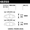 Hawk 98-02 Chevrolet Camaro SS/Z28 / 98-02 Pontiac Firebird DTC-70 Race Rear Brake Pads