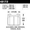 Hawk Alfa Romeo / Audi / Opel / Porsche / Saab / VW Blue 9012 Front Race Brake Pads