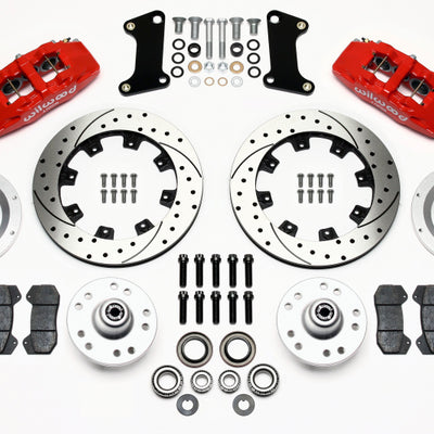 Wilwood Dynapro 6 Front Hub Kit 12.19in Drilled Red 67-69 Camaro (*Line Kit Needed*)