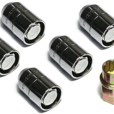 Rugged Ridge Five Piece Wheel Lock Set 1/2 -20 Thread Chrome
