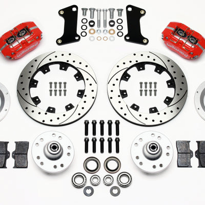 Wilwood Dynapro Dust-Boot Front Kit 12.19in Drilled Red 67-69 Camaro 64-72 Nova Chevelle