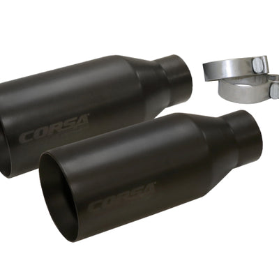 Corsa 2017-2020 Ford F-150 Raptor 3in Inlet / 5in Outlet Black Cerakote Tip Kit (For Corsa Exh Only)