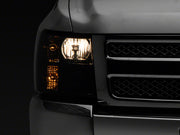 Raxiom 07-14 Chevrolet Silverado 1500 HD Axial OEM Rep Headlights- Chrome Housing- Smoked Lens