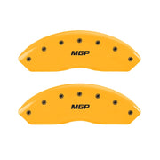 MGP 2 Caliper Covers Engraved Front MGP Yellow Finish Black Characters 1997 GMC Yukon