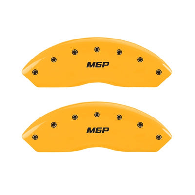 MGP 2 Caliper Covers Engraved Front MGP Yellow Finish Black Characters 1999 Chevrolet Tahoe