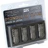 Project Kics 12 x 1.5 Glorious Black T1/06 Monolith Lug Nuts - 4 Pcs