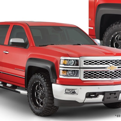 Bushwacker 15-18 Chevy Silverado 2500 HD Fleetside Extend-A-Fender Style Flares 4pc - Black